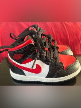 Jordan Kids Black & Red High-Top Basketball Sneakers